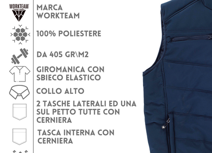 Gilet smanicato da lavoro personalizzato con ricamo