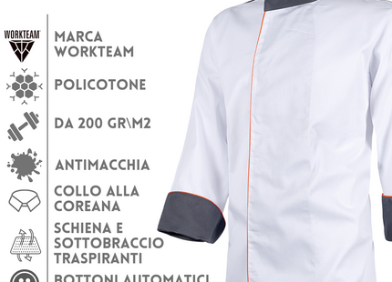 Giacca chef personalizzata con ricamo | Cod. B9240