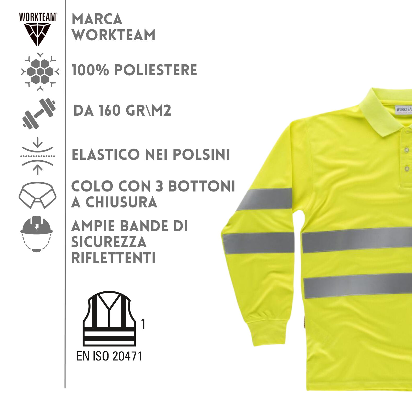 Polo da lavoro ad alta visibilità personalizzata