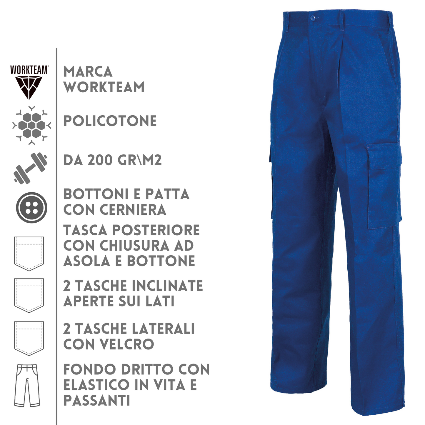 Pantaloni da lavoro con ricamo | Cod. B1403