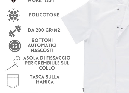 Casacca cuoco con ricamo