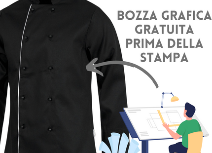 Giacca chef personalizzata con ricamo | Cod. B9206