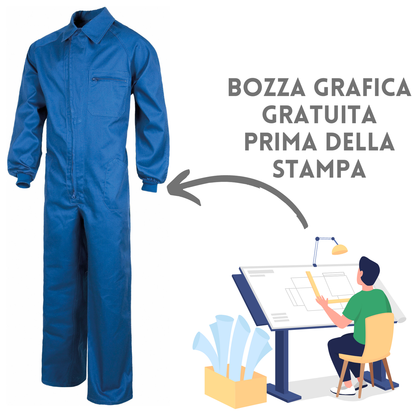 Tuta da lavoro personalizzata con ricamo | Cod. B2000