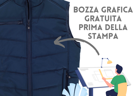 Gilet smanicato da lavoro personalizzato con ricamo