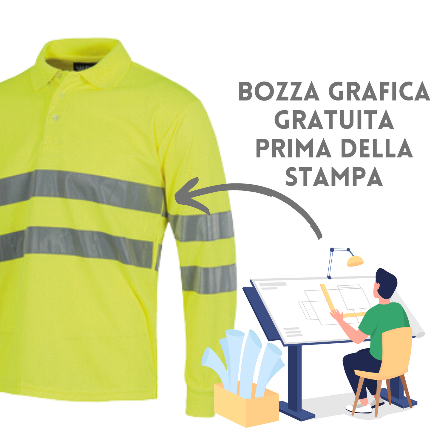 Polo da lavoro ad alta visibilità personalizzata