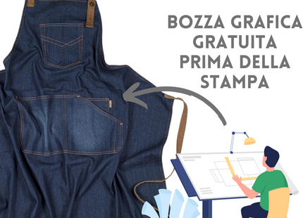 Grembiule jeans ristorante personalizzato