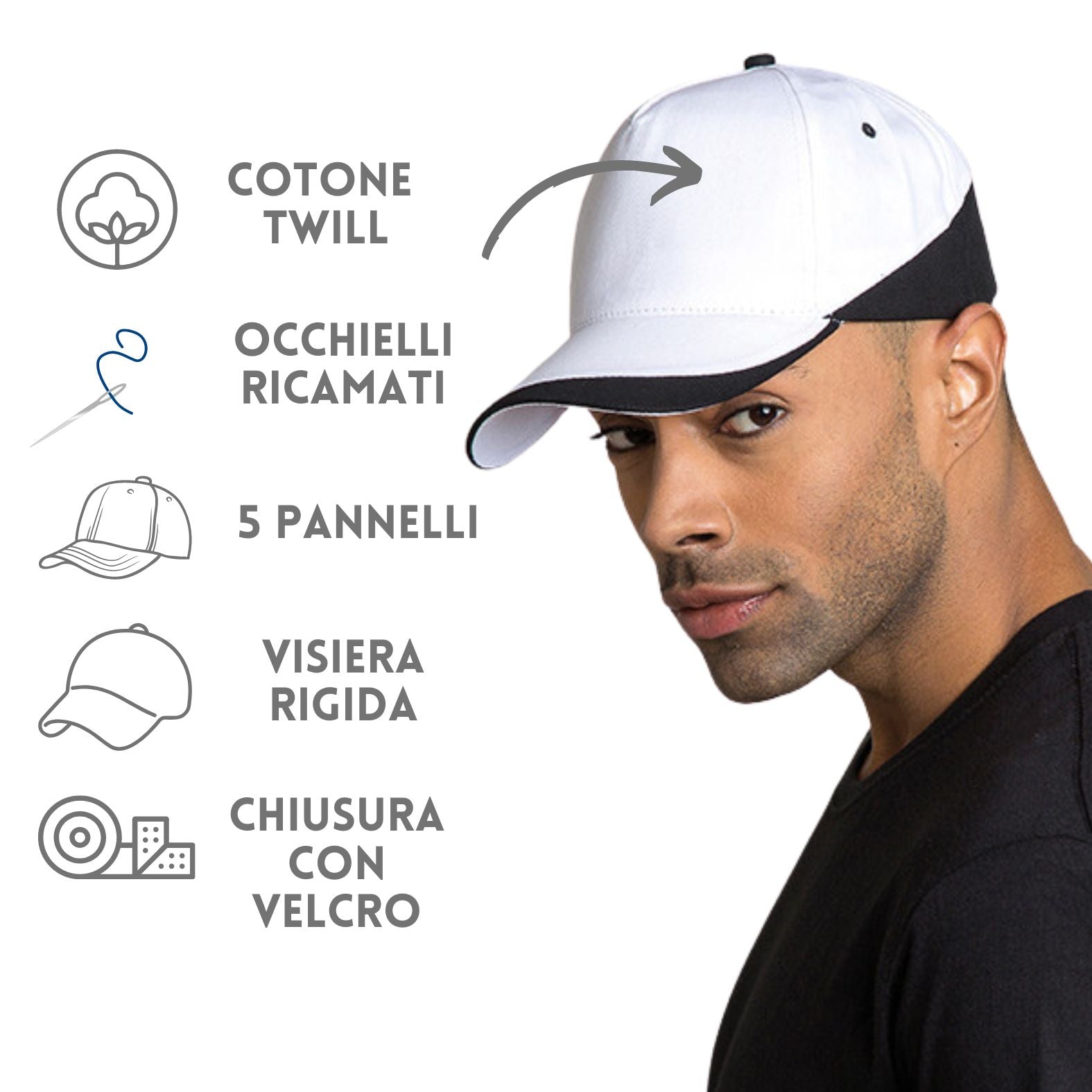Cappellini personalizzati con visiera precurvata PM093