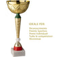 Coppa da 41 cm in metallo oro ed inserti tricolore | Cod. 11.161G