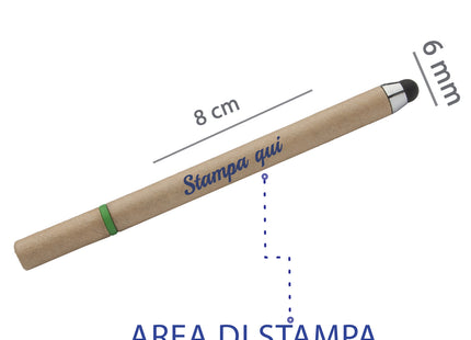 Penna personalizzabile modello ecologico con touch screen