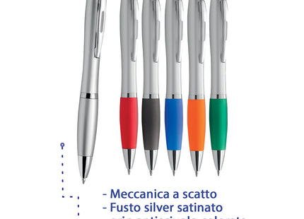 Penna a scatto modello silver personalizzate | Cod. PD343