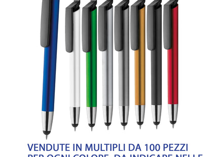 Penna a scatto con touch e supporto smartphone | Cod. PD128