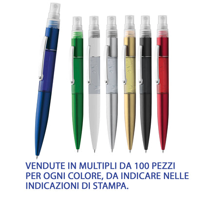 Penna antibatterica con spray personalizzata | Cod. PD080