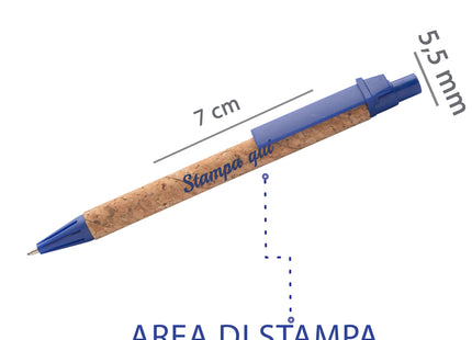 Penna personalizzabile modello ecologico in sughero