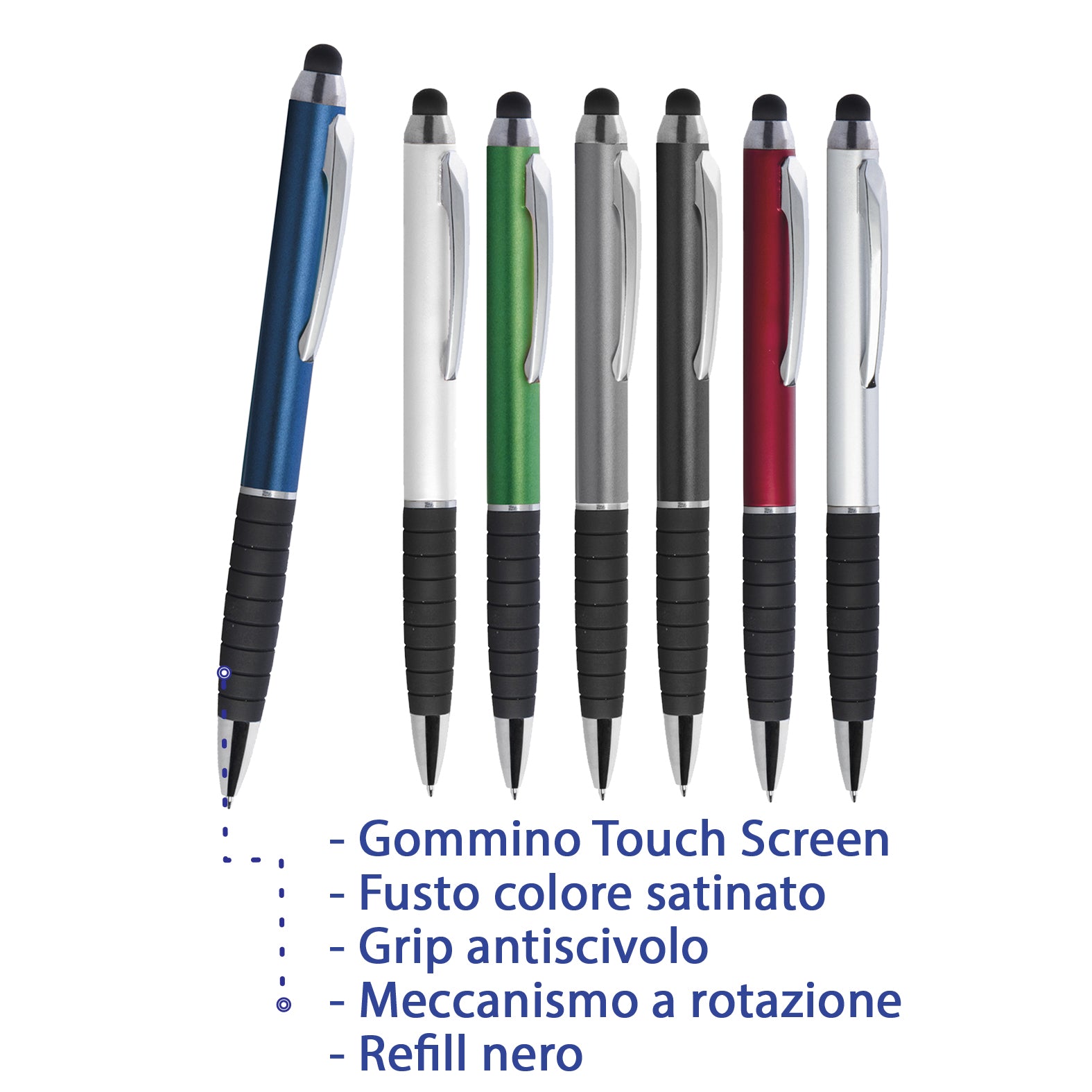 Penna soft touch con inchiostro gel personalizzata - DUELLE