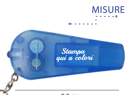 Portachiavi multiuso con torcia e fischietto