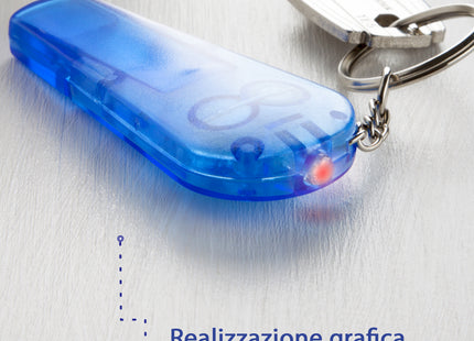 Portachiavi multiuso con torcia e fischietto