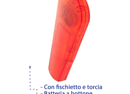 Portachiavi multiuso con torcia e fischietto