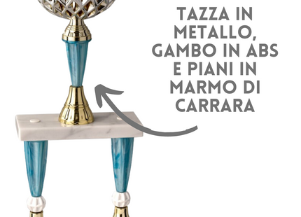 Tris di coppe trofeo personalizzate