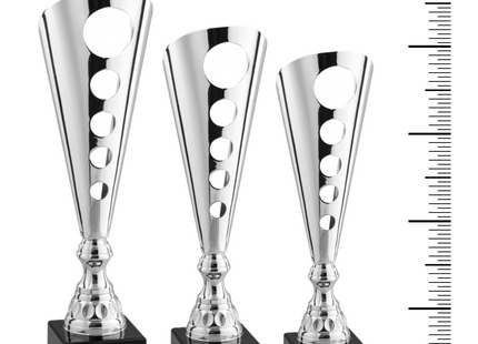 Tris di coppe trofeo personalizzate