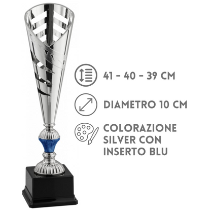 Tris di coppe trofeo personalizzate