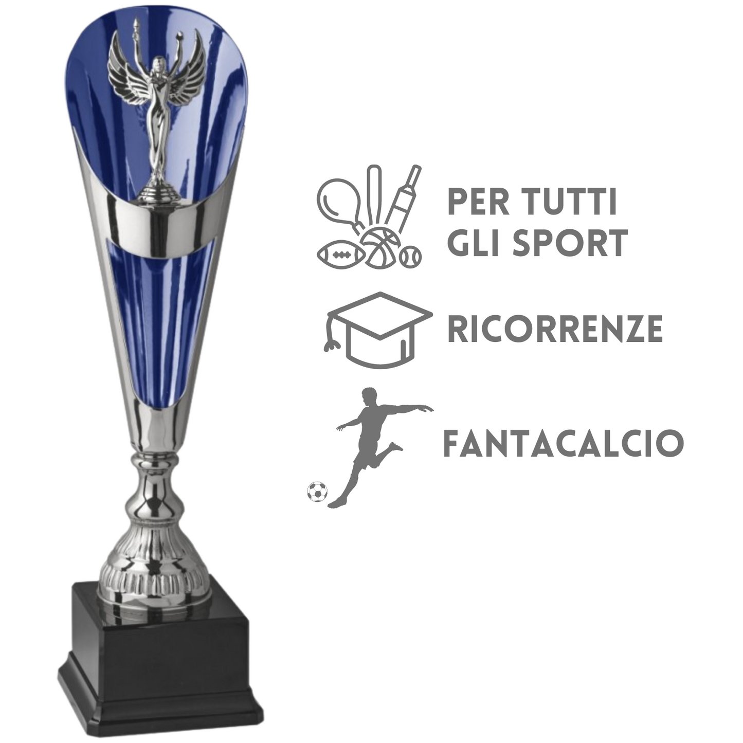 Coppa da 36 cm in metallo con Vittoria | Cod. 6.493