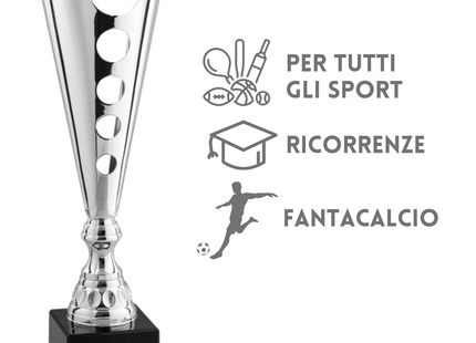 Tris di coppe trofeo personalizzate