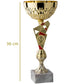 Coppa da 36 cm in metallo con inserto rosso\oro | Cod. 11.861G