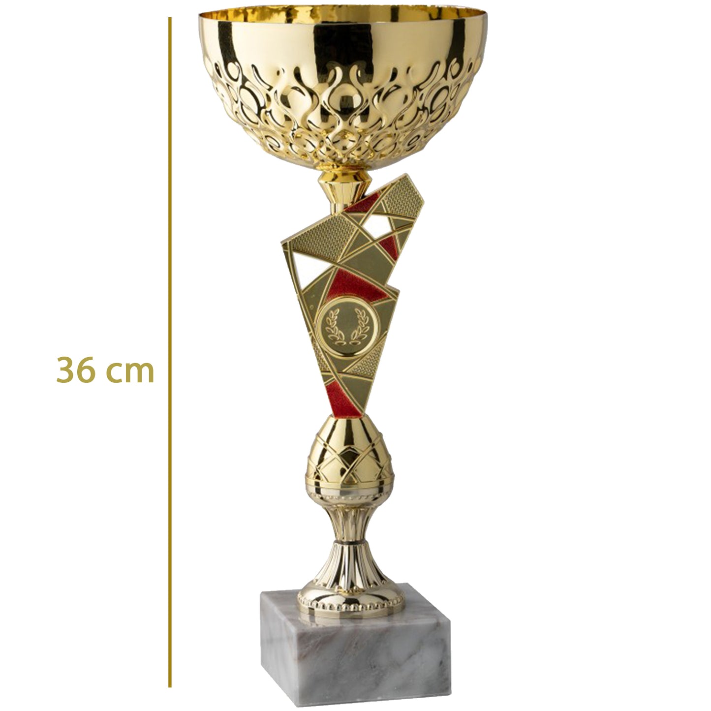 Coppa da 36 cm in metallo con inserto rosso\oro | Cod. 11.861G