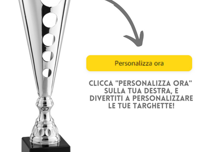 Tris di coppe trofeo personalizzate