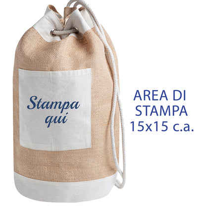 Sacche zaino multiuso in cotone e Juta | Cod PG241