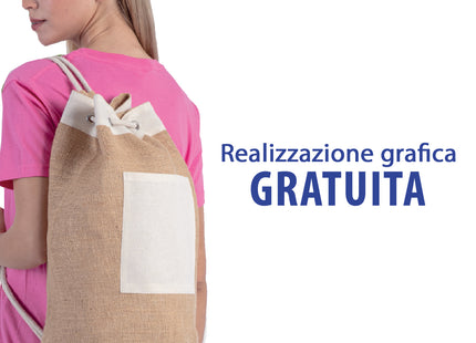 Sacche zaino multiuso in cotone e Juta | Cod PG241