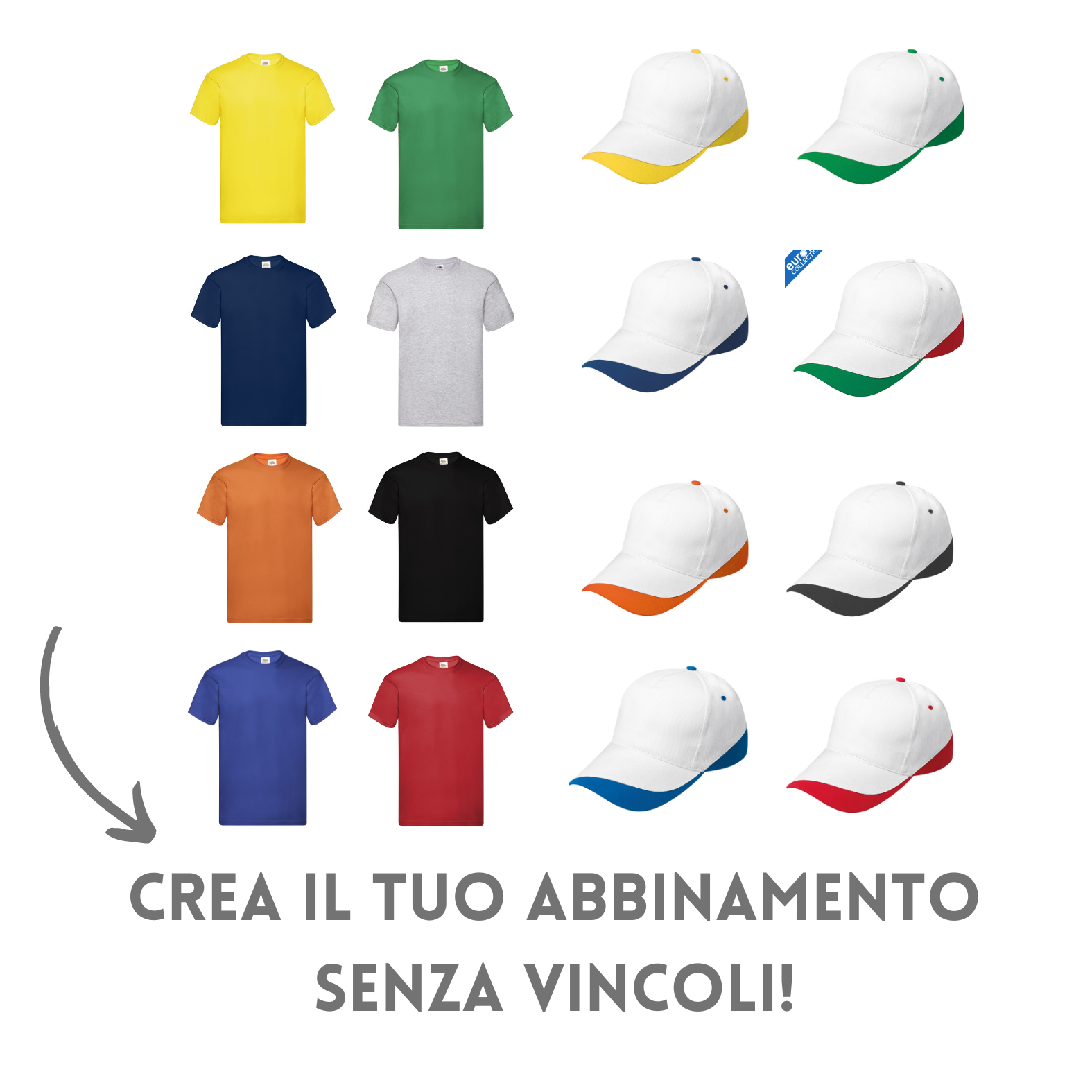 Magliette personalizzate + cappellini personalizzati