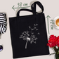 Shopping bag nera con ricamo 100% cotone naturale | Mod. Soffione